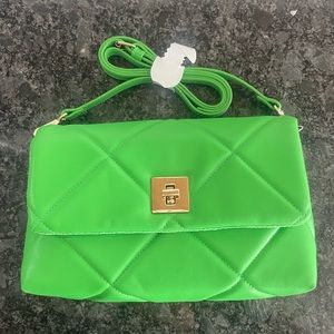 Green embroidered purse